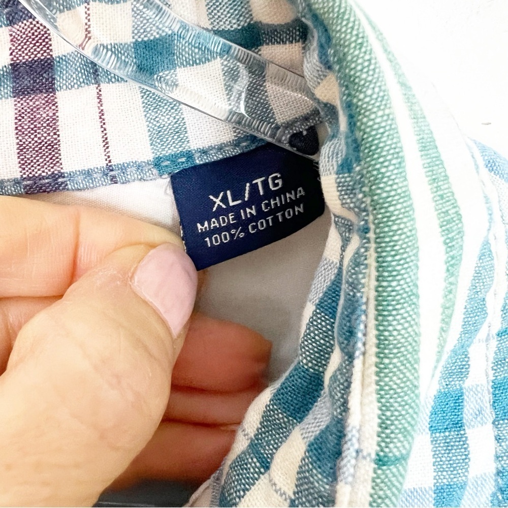TOMMY BAHAMA RUM ISLAND SHIRT MULTICOLOR CHECK PATTERN BUTTON FRONT MENS XL - Picture 7 of 7
